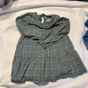 Plaid Green Kids Top